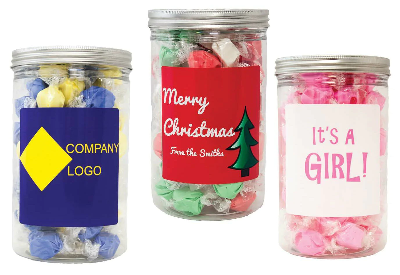 Customized Salt Water Taffy Corporate Gift Canisters | Taffy Town