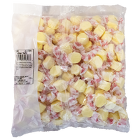 Taffy Town Butter Taffy 2.5 lb Bag – Gourmet salt water taffy candy with a rich butter flavor, individually wrapped in white and red wax paper, packaged in a clear resealable bag.