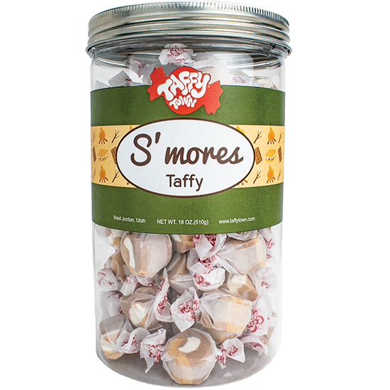 S'mores Taffy 18 oz Gift Canister - smores salt water taffy flavor - Taffy Town