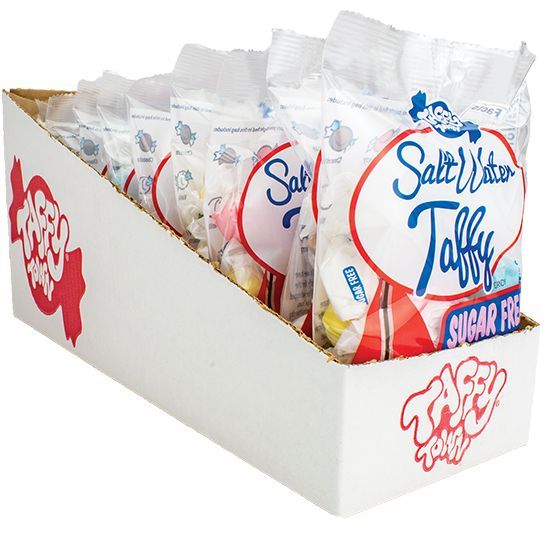 Taffy Town Sugar Free Salt Water Taffy 4.5 oz Bag Wholesale Candy Case