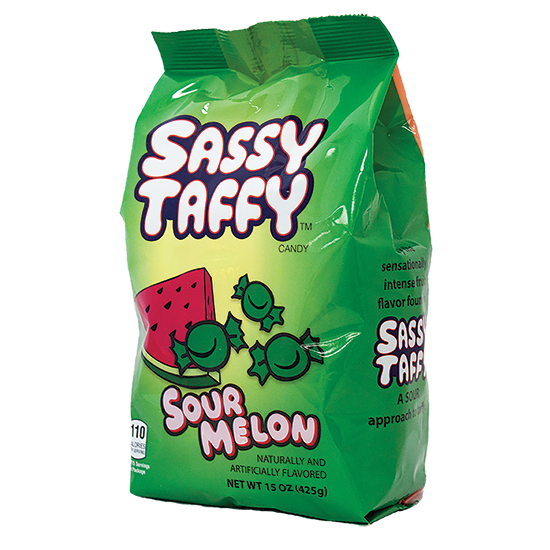 Sassy Sour Watermelon Taffy (1 lb.) Sassy Bags Taffy Town