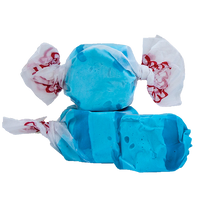 Blue Raspberry Taffy by Taffy Town – bright blue salt water taffy candy with a bold, fruity flavor that captures the sweet-tart zing of classic blue raspberry.