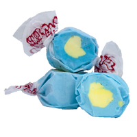 Passion fruit taffy – Taffy Town passion fruit salt water taffy with blue and yellow swirls – Tropical passion fruit taffy candy wrapped in wax paper.
