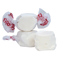 Taffy Town’s Vanilla taffy candy in soft white, handcrafted salt water taffy with a smooth, creamy flavor and melt-in-your-mouth texture.