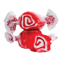 Red Licorice Swirls Taffy - Taffy Town Red Licorice taffy candy is a bold red color swirled with white - chewy, vibrant salt water taffy bursting with classic licorice flavor.