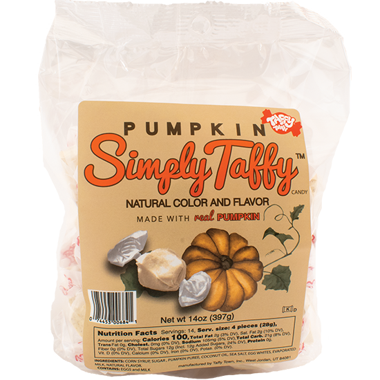 Taffy Town Simply Taffy Pumpkin Salt Water Taffy Candy 1 LB Bag