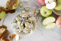 Taffy Town caramel apple salt water taffy candy featuring green apple center and whipped caramel flavor