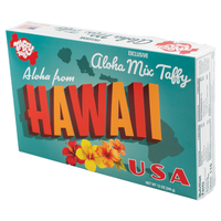 Box of Taffy Town Aloha Mix Taffy with 'Hawaii USA' text on a white background
