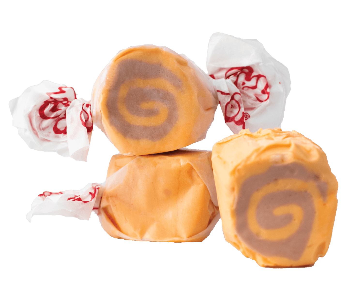 Taffy Town Cookie Butter Taffy – Creamy, spiced speculoos cookie butter-flavored salt water taffy with a swirl.