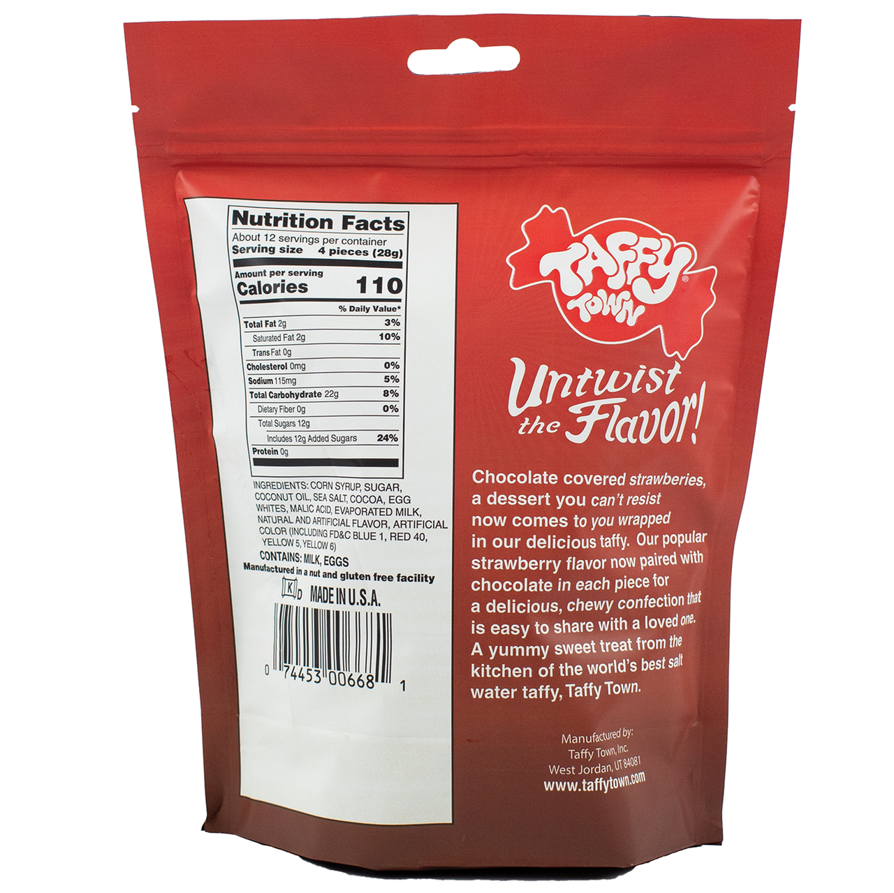 12 oz. Chocolate-Covered Strawberry Pouch Bag