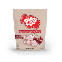 Taffy Town Santaquin Sour Cherry candy package on a white background