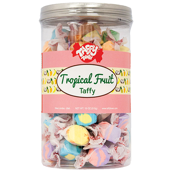 Tropical Fruits Taffy Gift Canister (18 oz.)