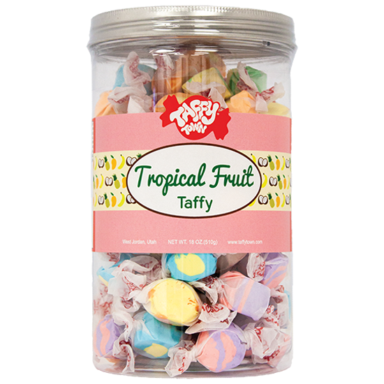 Tropical Fruits Taffy Gift Canister Taffy Town