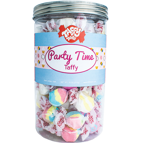 Taffy Town Party Time Salt Water Taffy Candy 18 oz Canister