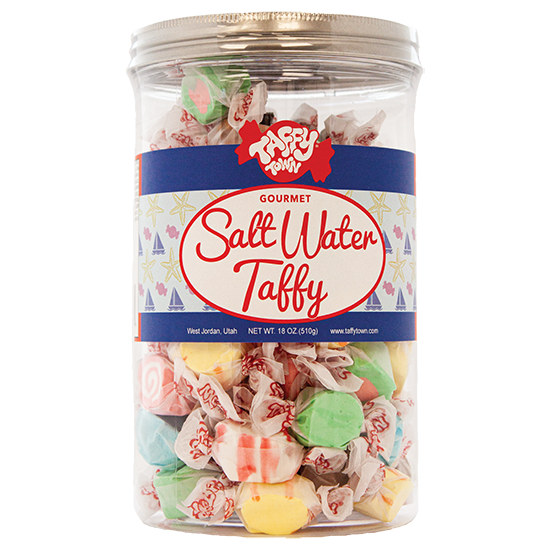 Assorted Gourmet Salt Water Taffy Candy Gift Canister (18 oz.) | Taffy Town