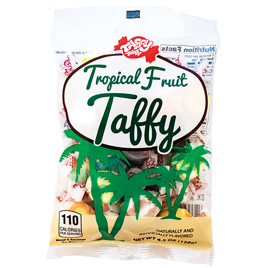 Tropical fruit taffy - 4.5 oz bag | Tropical fruits salt water taffy flavors | Taffy Town