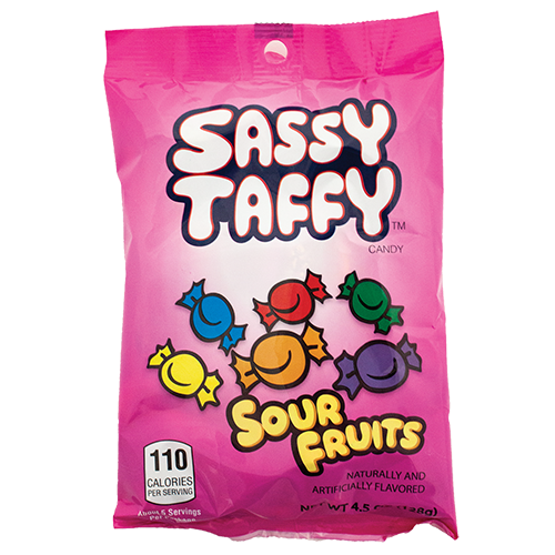 Sassy Taffy 4.5 oz bag | Sour salt water taffy candy | Taffy Town