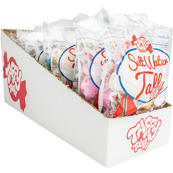 Taffy Town Salt Water Taffy Original Flavors Mix 4.5 oz Bag Wholesale Candy Case