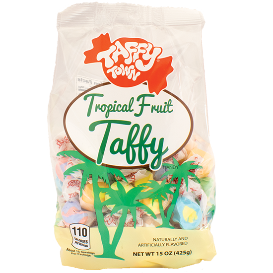 Tropical fruit taffy - 15 oz bag | Tropical fruits salt water taffy flavors | Taffy Town