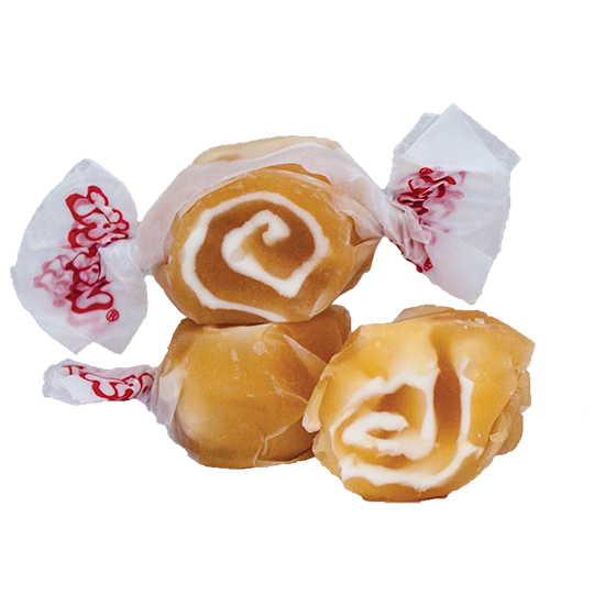Caramel Swirl Taffy - Taffy Town caramel swirl salt water taffy candy with rich golden caramel and creamy whipped swirl center