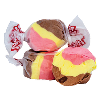 Taffy Town banana split salt water taffy candy with chocolate, banana, and strawberry whipped layers