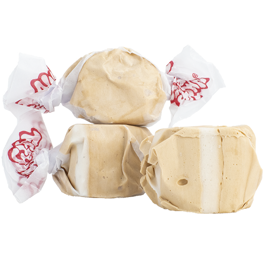 Taffy Town butterscotch salt water taffy candy – rich, buttery flavor with a smooth, chewy texture.
