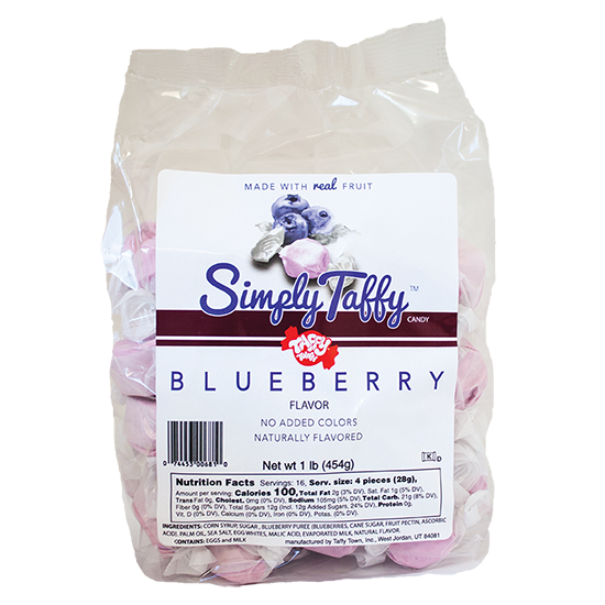 Simply Blueberry All Natural Taffy (1 lb. Bag) | Taffy Town