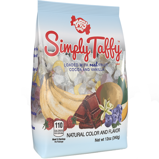 12 oz Bag Simply Taffy | All-Natural Organic Salt Water Taffy Assortment | Taffy Town
