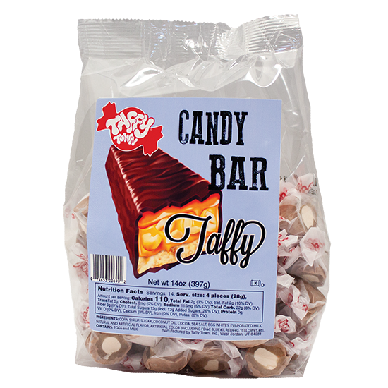 Candy bar retro taffy - 14 oz bag | Candy bar salt water taffy flavor | Taffy Town