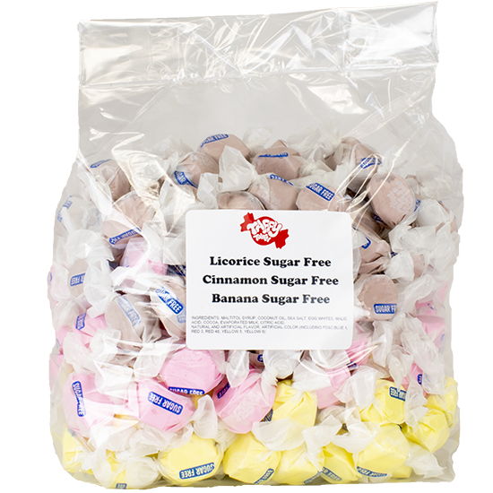 Custom 3 lb Bag of Sugar Free Salt Water Taffy Candy | Taffy Town