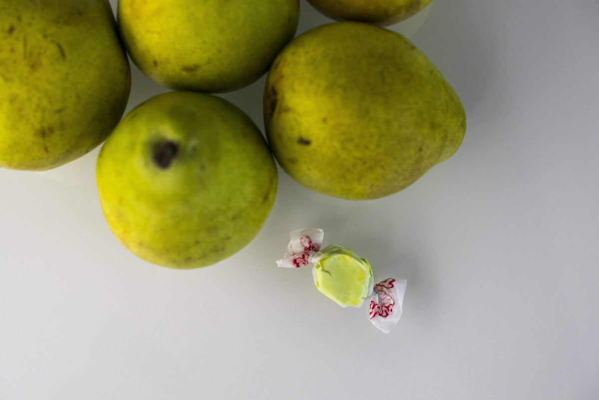 Golden Pear Taffy | Pear salt water taffy candy flavor | Taffy Town