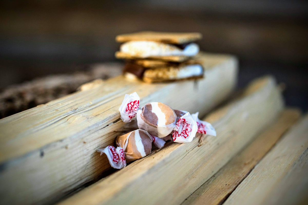 S&#39;mores Taffy | Chocolate marshmallow graham cracker salt water taffy candy flavor | Taffy Town