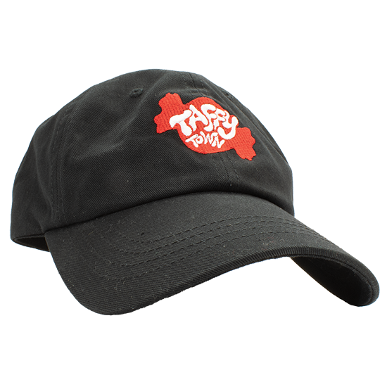 Taffy Town Dad Hat - Black Dad Hat with Embroidered Red Taffy Town Logo